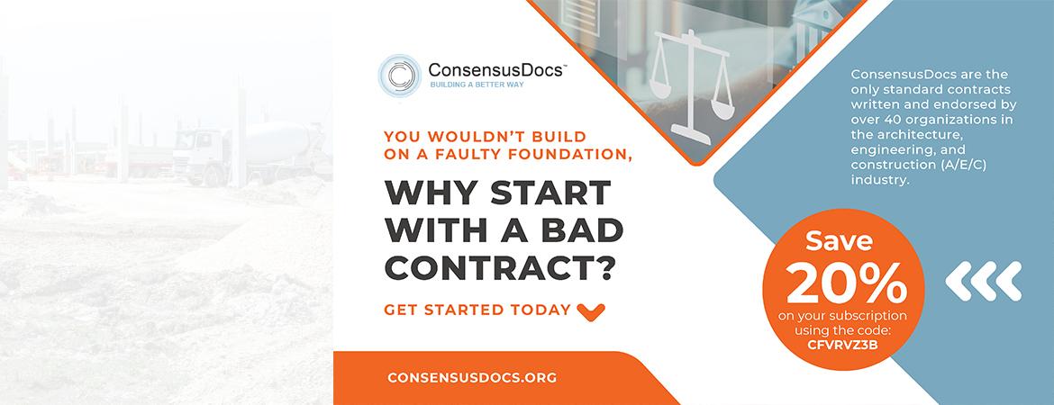 Why start with a bad contract? Get started with ConsensusDocs today