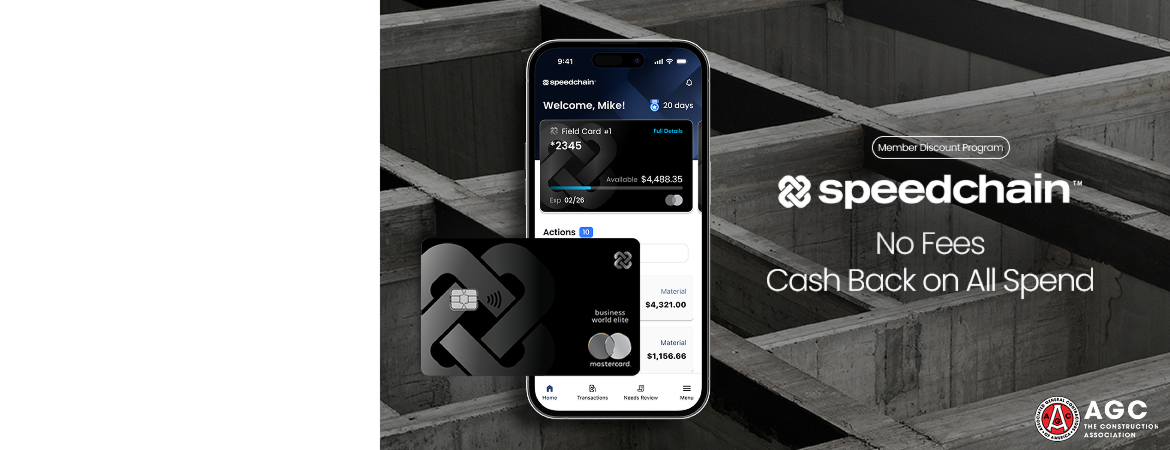Picture of credit card overlayed on a mobile phone with the speedchain app